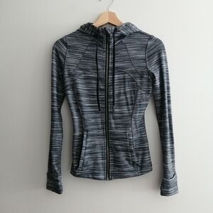 Lululemon Hooded Define Jacket Zip Up Size 4 Heathered Black Gray Running Hoodie